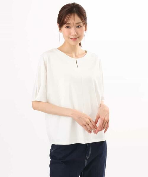 MK MICHEL KLEIN / エムケーミッシェルクラン カットソー | [接触冷感/洗える]シルケットスムース ドルマンスリーブカットソー | 詳細21