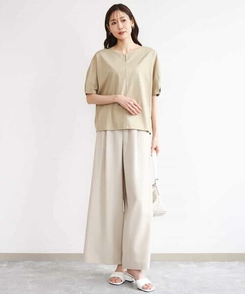 MK MICHEL KLEIN / エムケーミッシェルクラン カットソー | [接触冷感/洗える]シルケットスムース ドルマンスリーブカットソー | 詳細3