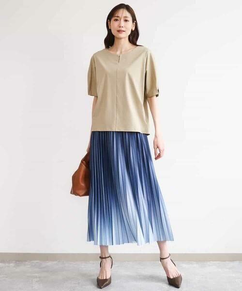 MK MICHEL KLEIN / エムケーミッシェルクラン カットソー | [接触冷感/洗える]シルケットスムース ドルマンスリーブカットソー | 詳細9