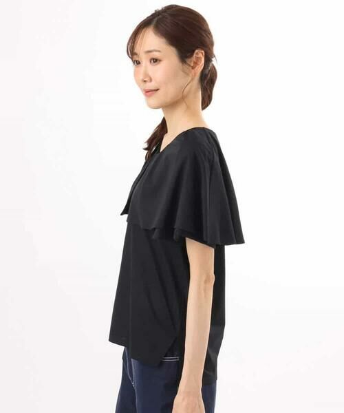 MK MICHEL KLEIN / エムケーミッシェルクラン カットソー | [洗える]シルケット天竺ケープデザインカットソー | 詳細12