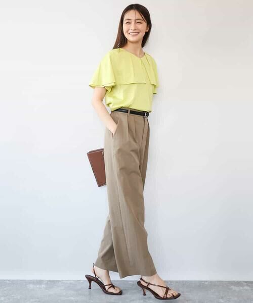 MK MICHEL KLEIN / エムケーミッシェルクラン カットソー | [洗える]シルケット天竺ケープデザインカットソー | 詳細5