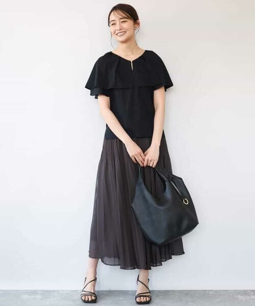 MK MICHEL KLEIN / エムケーミッシェルクラン カットソー | [洗える]シルケット天竺ケープデザインカットソー | 詳細8