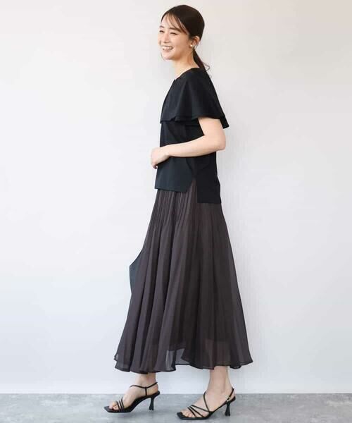 MK MICHEL KLEIN / エムケーミッシェルクラン カットソー | [洗える]シルケット天竺ケープデザインカットソー | 詳細9