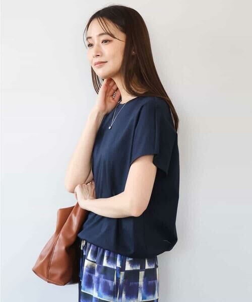 MK MICHEL KLEIN / エムケーミッシェルクラン カットソー | [接触冷感/洗える]裾ドロストデザインカットソー | 詳細1