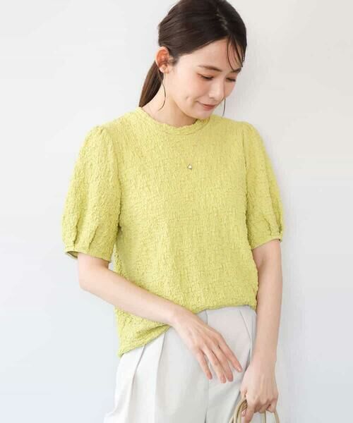 MK MICHEL KLEIN / エムケーミッシェルクラン カットソー | [UVカット/洗える]タックスリーブ ジャガードカットソー | 詳細12