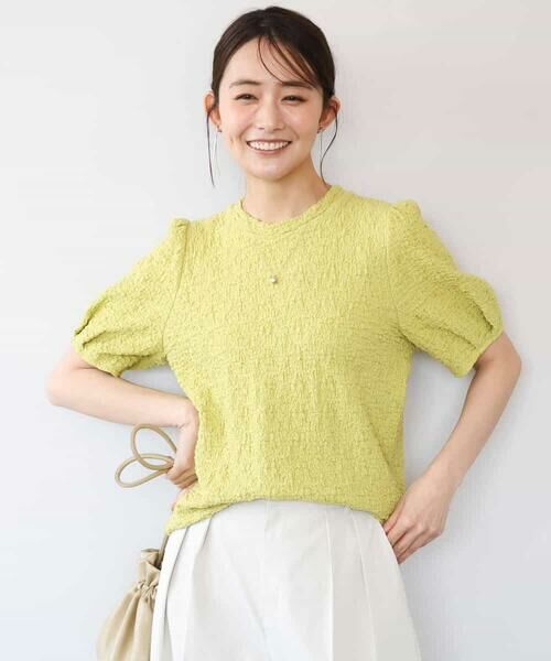 MK MICHEL KLEIN / エムケーミッシェルクラン カットソー | [UVカット/洗える]タックスリーブ ジャガードカットソー | 詳細13