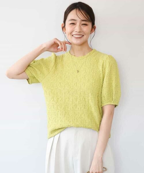 MK MICHEL KLEIN / エムケーミッシェルクラン カットソー | [UVカット/洗える]タックスリーブ ジャガードカットソー | 詳細14