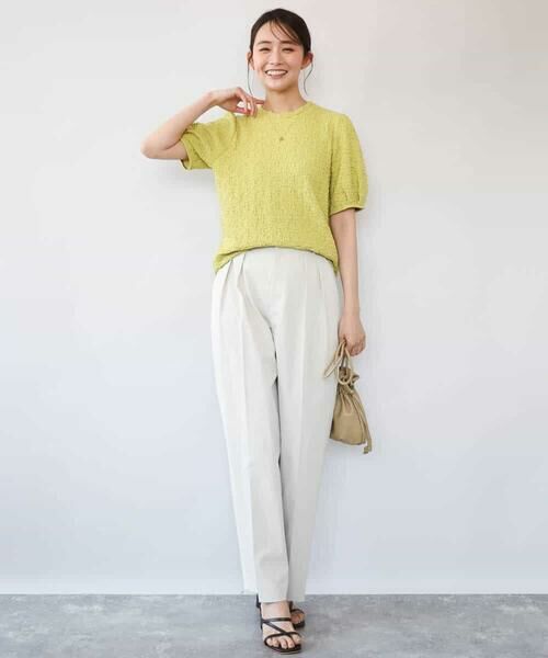 MK MICHEL KLEIN / エムケーミッシェルクラン カットソー | [UVカット/洗える]タックスリーブ ジャガードカットソー | 詳細15