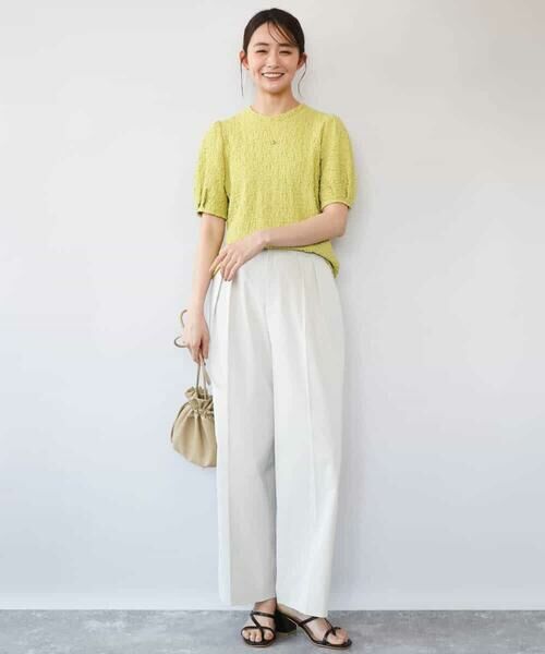 MK MICHEL KLEIN / エムケーミッシェルクラン カットソー | [UVカット/洗える]タックスリーブ ジャガードカットソー | 詳細16