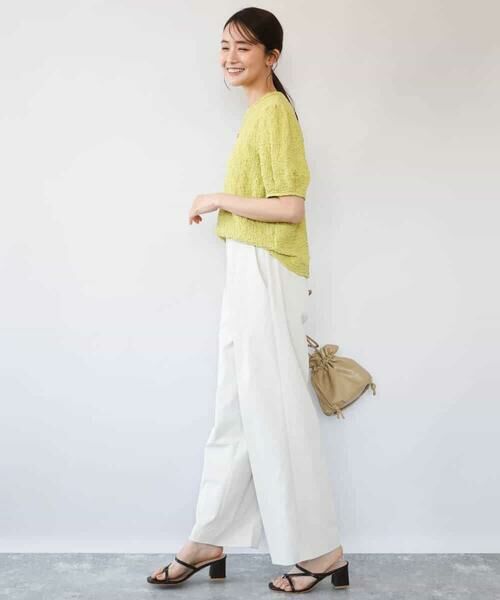 MK MICHEL KLEIN / エムケーミッシェルクラン カットソー | [UVカット/洗える]タックスリーブ ジャガードカットソー | 詳細17