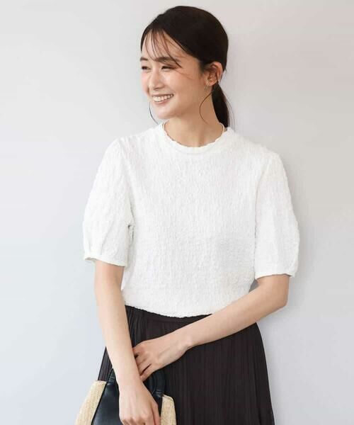 MK MICHEL KLEIN / エムケーミッシェルクラン カットソー | [UVカット/洗える]タックスリーブ ジャガードカットソー | 詳細18