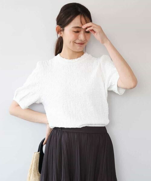 MK MICHEL KLEIN / エムケーミッシェルクラン カットソー | [UVカット/洗える]タックスリーブ ジャガードカットソー | 詳細19