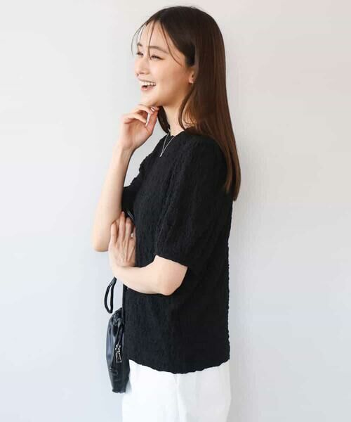 MK MICHEL KLEIN / エムケーミッシェルクラン カットソー | [UVカット/洗える]タックスリーブ ジャガードカットソー | 詳細2