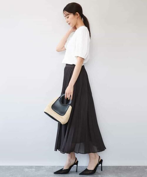 MK MICHEL KLEIN / エムケーミッシェルクラン カットソー | [UVカット/洗える]タックスリーブ ジャガードカットソー | 詳細22