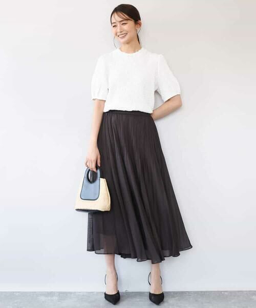 MK MICHEL KLEIN / エムケーミッシェルクラン カットソー | [UVカット/洗える]タックスリーブ ジャガードカットソー | 詳細23