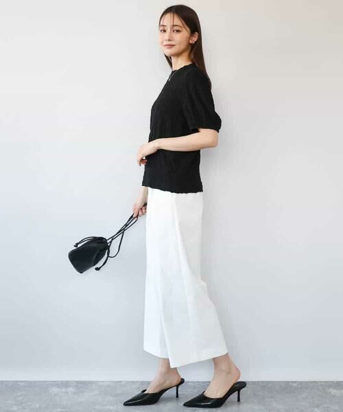 MK MICHEL KLEIN / エムケーミッシェルクラン カットソー | [UVカット/洗える]タックスリーブ ジャガードカットソー | 詳細5