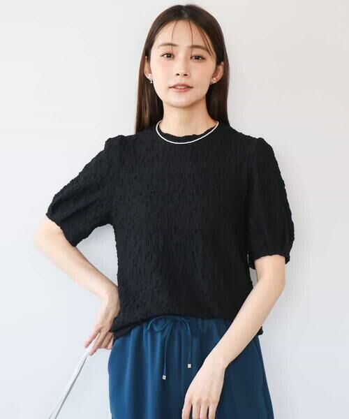 MK MICHEL KLEIN / エムケーミッシェルクラン カットソー | [UVカット/洗える]タックスリーブ ジャガードカットソー | 詳細7