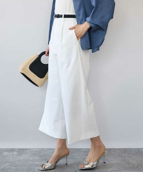 MK MICHEL KLEIN / エムケーミッシェルクラン ショート・ハーフ・半端丈パンツ | [洗える]ナチュラルツイルワイドクロップドパンツ | 詳細1