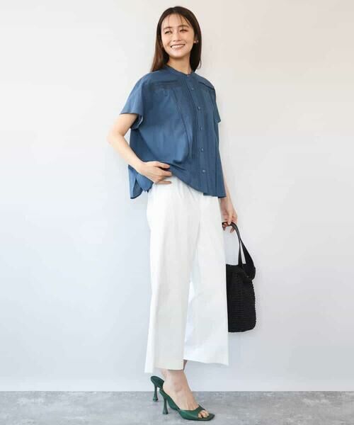 MK MICHEL KLEIN / エムケーミッシェルクラン ショート・ハーフ・半端丈パンツ | [洗える]ナチュラルツイルワイドクロップドパンツ | 詳細10