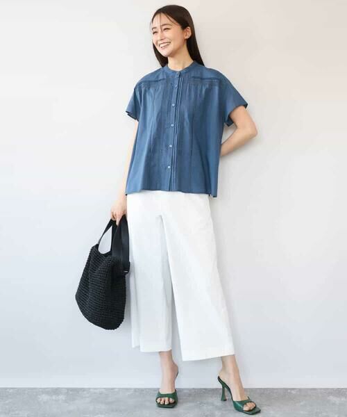 MK MICHEL KLEIN / エムケーミッシェルクラン ショート・ハーフ・半端丈パンツ | [洗える]ナチュラルツイルワイドクロップドパンツ | 詳細11