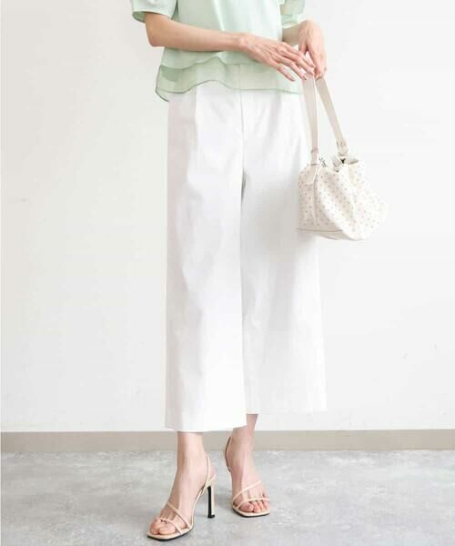 MK MICHEL KLEIN / エムケーミッシェルクラン ショート・ハーフ・半端丈パンツ | [洗える]ナチュラルツイルワイドクロップドパンツ | 詳細12