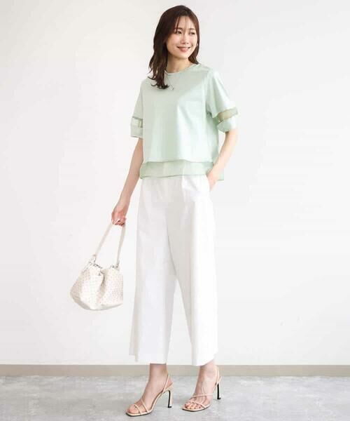 MK MICHEL KLEIN / エムケーミッシェルクラン ショート・ハーフ・半端丈パンツ | [洗える]ナチュラルツイルワイドクロップドパンツ | 詳細13