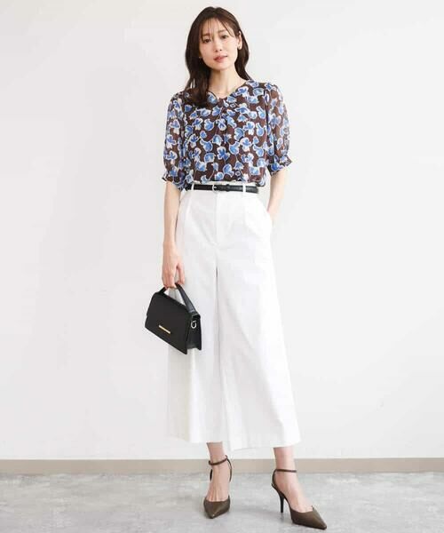 MK MICHEL KLEIN / エムケーミッシェルクラン ショート・ハーフ・半端丈パンツ | [洗える]ナチュラルツイルワイドクロップドパンツ | 詳細17