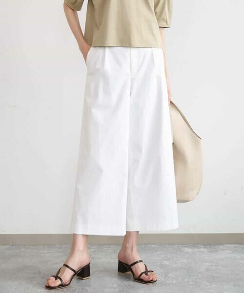 MK MICHEL KLEIN / エムケーミッシェルクラン ショート・ハーフ・半端丈パンツ | [洗える]ナチュラルツイルワイドクロップドパンツ | 詳細18