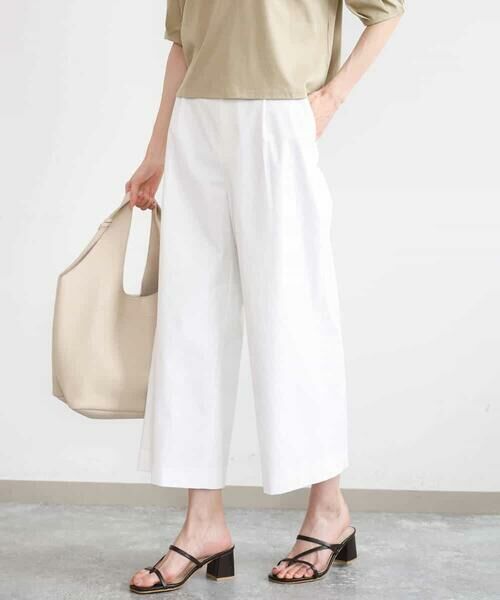 MK MICHEL KLEIN / エムケーミッシェルクラン ショート・ハーフ・半端丈パンツ | [洗える]ナチュラルツイルワイドクロップドパンツ | 詳細19