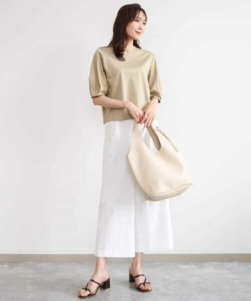 MK MICHEL KLEIN / エムケーミッシェルクラン ショート・ハーフ・半端丈パンツ | [洗える]ナチュラルツイルワイドクロップドパンツ | 詳細22