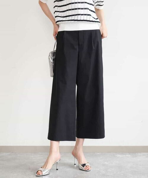 MK MICHEL KLEIN / エムケーミッシェルクラン ショート・ハーフ・半端丈パンツ | [洗える]ナチュラルツイルワイドクロップドパンツ | 詳細24