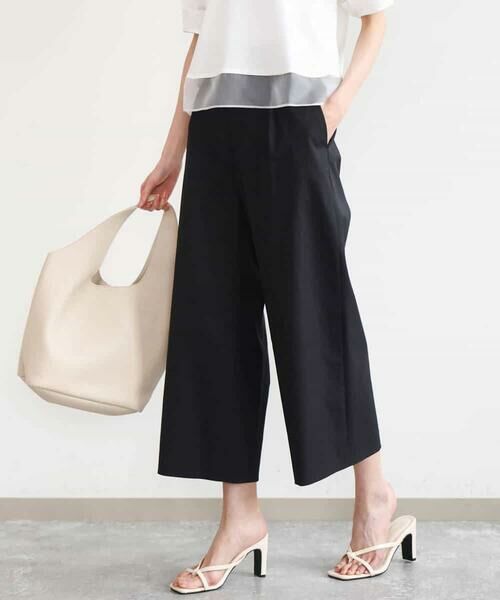 MK MICHEL KLEIN / エムケーミッシェルクラン ショート・ハーフ・半端丈パンツ | [洗える]ナチュラルツイルワイドクロップドパンツ | 詳細28