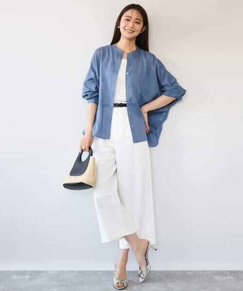 MK MICHEL KLEIN / エムケーミッシェルクラン ショート・ハーフ・半端丈パンツ | [洗える]ナチュラルツイルワイドクロップドパンツ | 詳細3