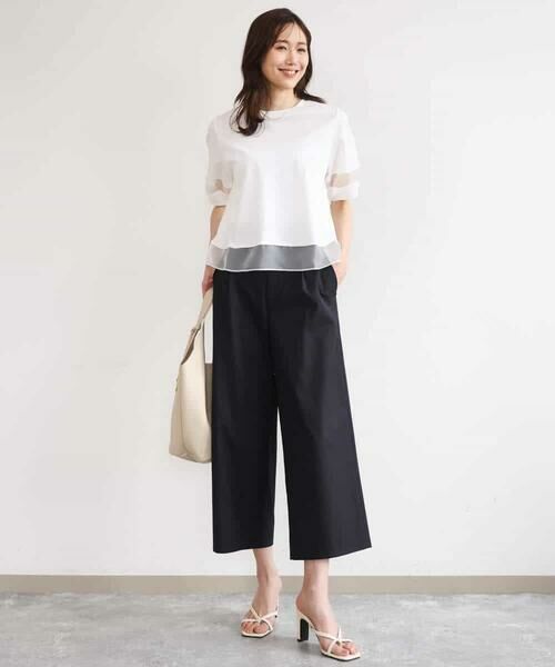 MK MICHEL KLEIN / エムケーミッシェルクラン ショート・ハーフ・半端丈パンツ | [洗える]ナチュラルツイルワイドクロップドパンツ | 詳細30