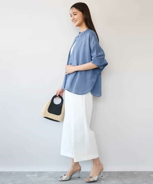 MK MICHEL KLEIN / エムケーミッシェルクラン ショート・ハーフ・半端丈パンツ | [洗える]ナチュラルツイルワイドクロップドパンツ | 詳細4