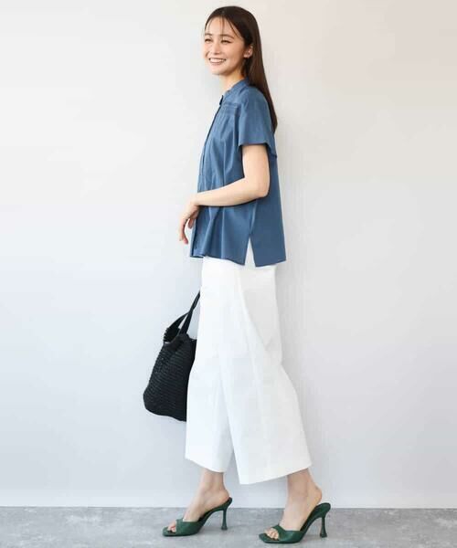 MK MICHEL KLEIN / エムケーミッシェルクラン ショート・ハーフ・半端丈パンツ | [洗える]ナチュラルツイルワイドクロップドパンツ | 詳細9