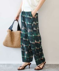 MK MICHEL KLEIN / エムケーミッシェルクラン チノ・ワークパンツ | [接触冷感/洗える]アートプリント ワイドパンツ