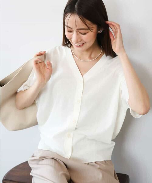 MK MICHEL KLEIN / エムケーミッシェルクラン カーディガン・ボレロ | [洗える]Vネックドルマンスリーブカーディガン | 詳細1