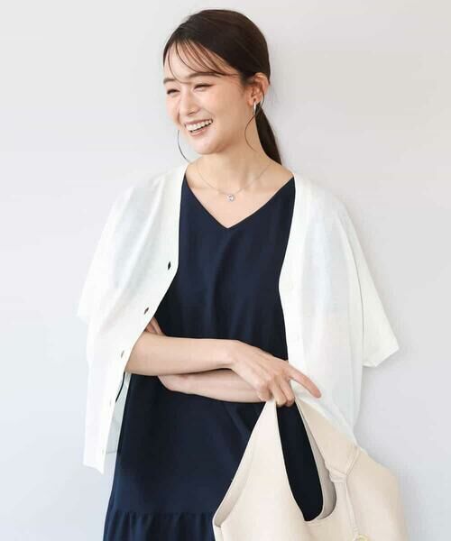 MK MICHEL KLEIN / エムケーミッシェルクラン カーディガン・ボレロ | [洗える]Vネックドルマンスリーブカーディガン | 詳細7