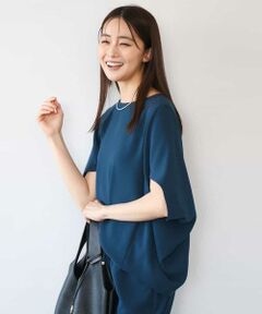 MK MICHEL KLEIN / エムケーミッシェルクラン シャツ・ブラウス | [瞬美シリーズ/UVカット/接触冷感/速乾/洗える]梨地ジョーゼット 変形スリーブブラウス