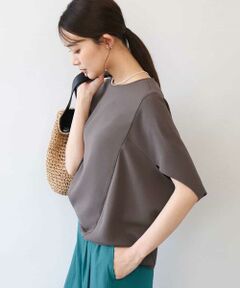 MK MICHEL KLEIN / エムケーミッシェルクラン シャツ・ブラウス | [瞬美シリーズ/UVカット/接触冷感/速乾/洗える]梨地ジョーゼット 変形スリーブブラウス