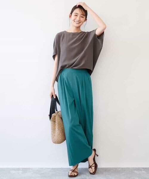 MK MICHEL KLEIN / エムケーミッシェルクラン シャツ・ブラウス | [瞬美シリーズ/UVカット/接触冷感/速乾/洗える]梨地ジョーゼット 変形スリーブブラウス | 詳細13