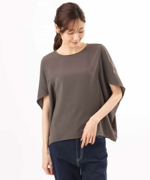 MK MICHEL KLEIN / エムケーミッシェルクラン シャツ・ブラウス | [瞬美シリーズ/UVカット/接触冷感/速乾/洗える]梨地ジョーゼット 変形スリーブブラウス | 詳細15