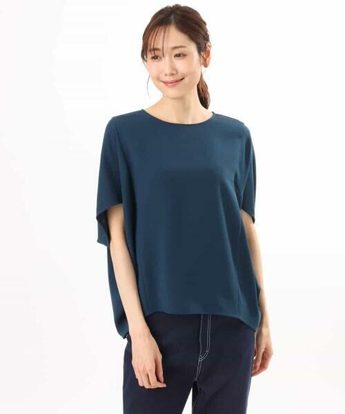 MK MICHEL KLEIN / エムケーミッシェルクラン シャツ・ブラウス | [瞬美シリーズ/UVカット/接触冷感/速乾/洗える]梨地ジョーゼット 変形スリーブブラウス | 詳細23