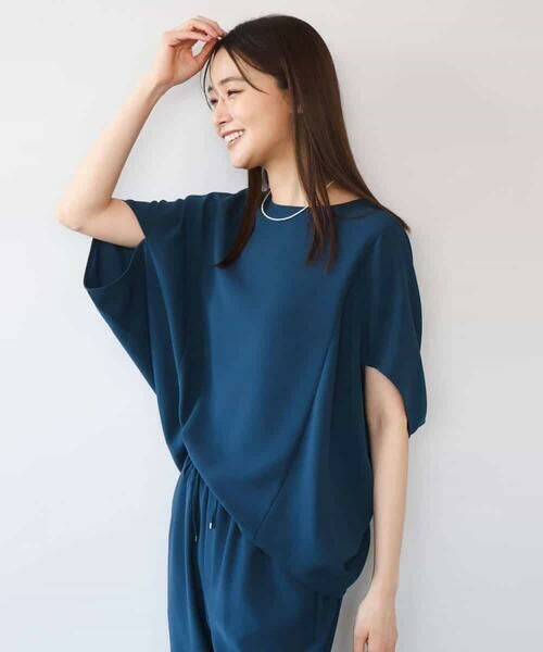 MK MICHEL KLEIN / エムケーミッシェルクラン シャツ・ブラウス | [瞬美シリーズ/UVカット/接触冷感/速乾/洗える]梨地ジョーゼット 変形スリーブブラウス | 詳細6