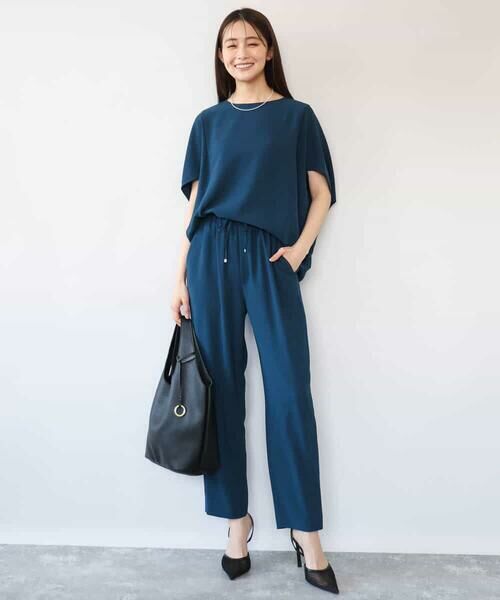 MK MICHEL KLEIN / エムケーミッシェルクラン シャツ・ブラウス | [瞬美シリーズ/UVカット/接触冷感/速乾/洗える]梨地ジョーゼット 変形スリーブブラウス | 詳細9