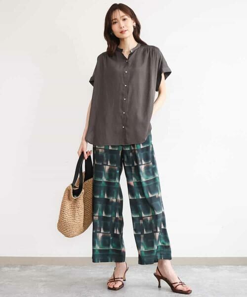 MK MICHEL KLEIN / エムケーミッシェルクラン シャツ・ブラウス | [UVカット/接触冷感/洗える]バンドカラーサテンブラウス | 詳細10