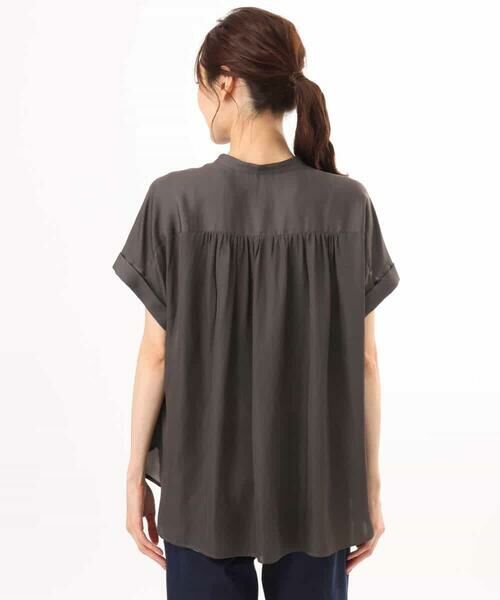 MK MICHEL KLEIN / エムケーミッシェルクラン シャツ・ブラウス | [UVカット/接触冷感/洗える]バンドカラーサテンブラウス | 詳細13