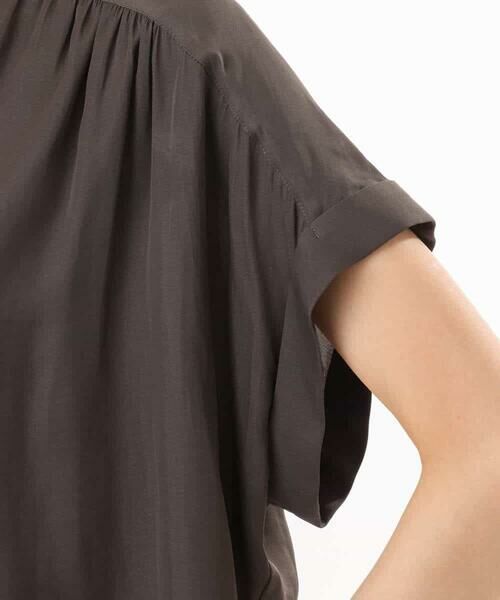 MK MICHEL KLEIN / エムケーミッシェルクラン シャツ・ブラウス | [UVカット/接触冷感/洗える]バンドカラーサテンブラウス | 詳細16