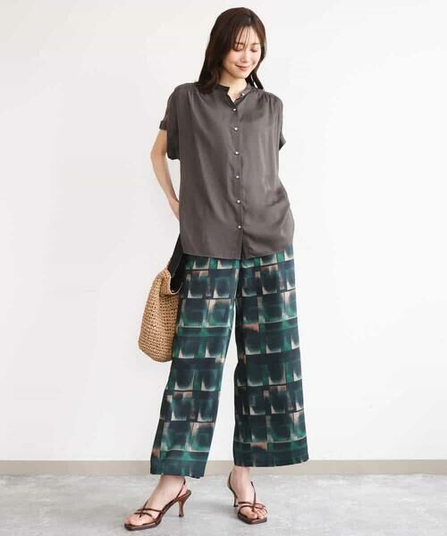 MK MICHEL KLEIN / エムケーミッシェルクラン シャツ・ブラウス | [UVカット/接触冷感/洗える]バンドカラーサテンブラウス | 詳細9